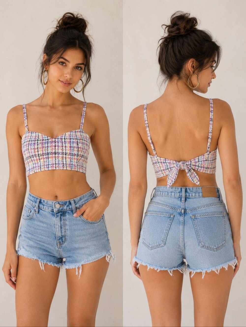 Lovers + Friends Dagny Tweed Cropped Top M Chic Bouclé REVOLVE